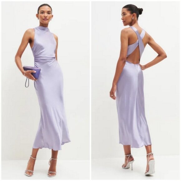 💕REFORMATION💕 Casette Silk Dress ~ Aura Lavender 6 NWT